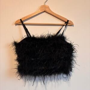 Ostrich feather black crop